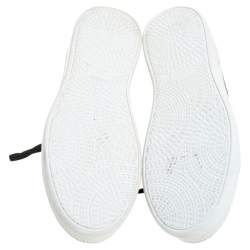 Pre Owned Alaia Black Laser Cut Leather Sneakers Size 41