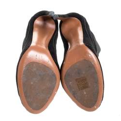 Alaia Black Suede And Elastic Embellished Ankle Boots Size 39