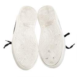 Alaia Black Laser Cut Leather Low Top Sneakers Size 36