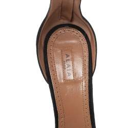 Pre Owned Alaia Green Suede Leather Bombe Ankle Strap Sandals Size 39