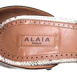 Pre Owned Alaia Multicolor Python Chamois Bombe Ankle Cuff Sandals Size 39