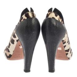 Pre Owned Alaia Paris White Leopard Print Pony Hair Pumps Size 37