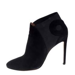 Pre Owned Alaia Black Suede Slip On Ankle Boots Size 40