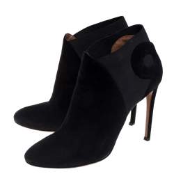 Pre Owned Alaia Black Suede Slip On Ankle Boots Size 40