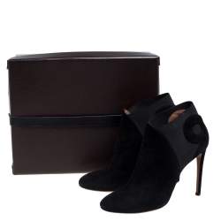 Pre Owned Alaia Black Suede Slip On Ankle Boots Size 40