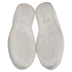 Pre Owned Alaia White Laser Cut Leather Lace Up Sneakers Size 40