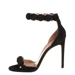 Pre Owned Alaïa Black Suede Bombe Sandals Size 38