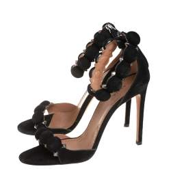 Pre Owned Alaïa Black Suede Bombe Sandals Size 38