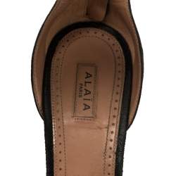 Pre Owned Alaia Black Suede Bombe Ankle Strap Sandals Size 39.5