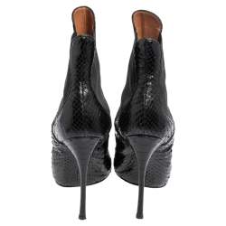 Alaia Black Python and Fabric Ankle Boots Size 38