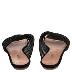 Alaia Black Suede And Net Slide Sandals Size 36