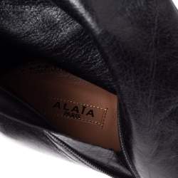 Pre Owned Alaia Black Leather Knee Length  Boots Size 39