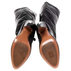 Pre Owned Alaia Black Leather Knee Length  Boots Size 39