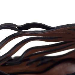 Pre Owned Alaia Black Suede Open Toe Caged Ankle Sandals Size 39