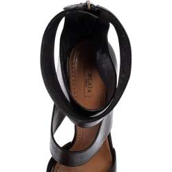 Alaia Black Leather Open Toe Platform Gladiator Sandals Size 40