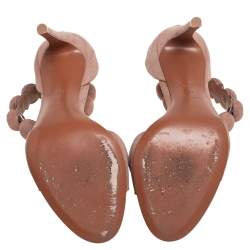 Alaia Beige Suede Bombe Ankle Strap Sandals Size 37