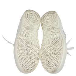 Pre Owned Alaia White Laser Cut Leather Sneakers Size 37