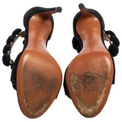 Pre Owned Alaia Black Suede Bombe Studded Open-Toe Sandals Size 36