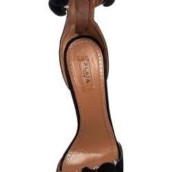 Pre Owned Alaia Black Suede Bombe Studded Open-Toe Sandals Size 36