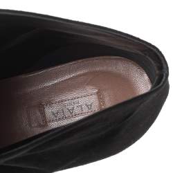 Pre Owned Alaia  Black Suede Mariah Ankle Boots Size 39.5