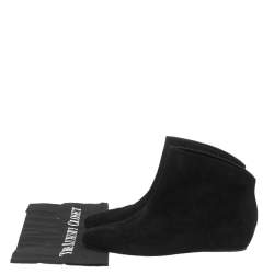 Pre Owned Alaia  Black Suede Mariah Ankle Boots Size 39.5