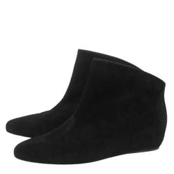 Pre Owned Alaia  Black Suede Mariah Ankle Boots Size 39.5