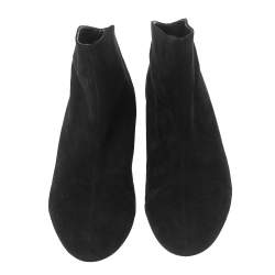 Pre Owned Alaia  Black Suede Mariah Ankle Boots Size 39.5