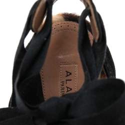 Azzedine Alaia Leopard Pony Hair And Suede Ankle Wrap Sandals Size 39