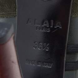 Pre Owned Alaia Multicolor Leather and Suede Lace Up Pumps Size 36.5