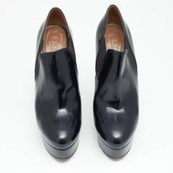  Alaia Black Leather and Elastic Panel Ankle Boots Size 40