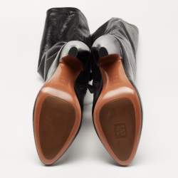 Pre Owned Alaia Black Leather Over The Knee Length Boots Size 39