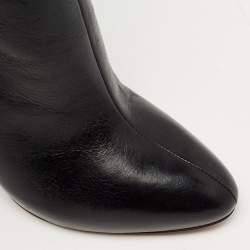 Pre Owned Alaia Black Leather Over The Knee Length Boots Size 39