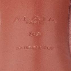 Pre Owned Alaia Light Pink Suede Bombe Ankle Strap Sandals Size 39