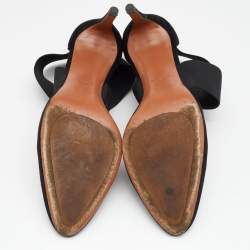 Pre Owned Alaia Black Suede And Stretch Band Cross Strap Sandals Size 40