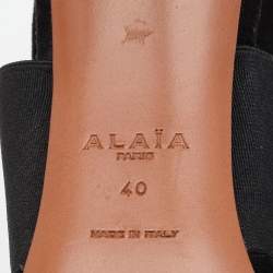 Pre Owned Alaia Black Suede And Stretch Band Cross Strap Sandals Size 40
