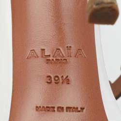 Alaia White Leather Laser Cut Ankle Strap Sandals Size 39.5
