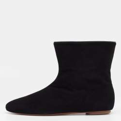 Alaia Black Suede Ankle Length Boots Size 39