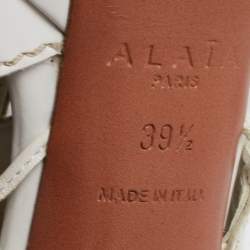 Alaia White Leather Lace Up Platform Sandals Size 39.5