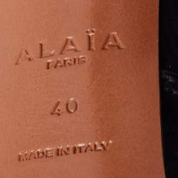 Alaia Black Leather Lace-Up Platform Booties Size 40