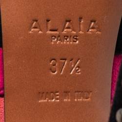 Alaia Multicolor Suede Studded Peep-Toe Platform Ankle-Strap Sandals Size 37.5