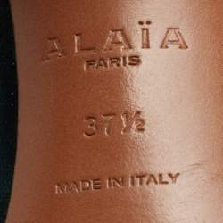 Pre Owned Alaia Green Velvet Bombe Ankle Strap Sandals Size 37.5