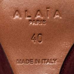 Pre Owned Alaia Burgundy Suede Wedge Slingback Pumps Size 40