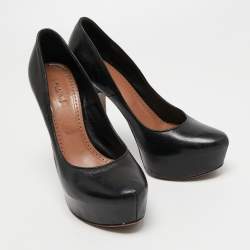 Alaia Black Leather Platform Pumps Size 39.5