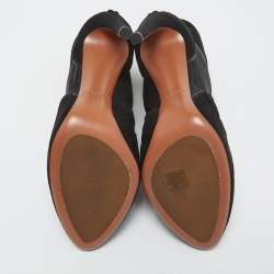 Alaia Black  Suede and Mesh Ankle Boots Size 38