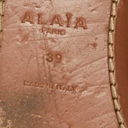 Alaia Black Suede Scallop Flat Sandals Size 39
