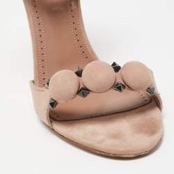 Alaia Beige Suede Bombe Ankle Strap Sandals Size 40