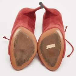 Alaia Red Suede Lace Up Pumps Size 39 