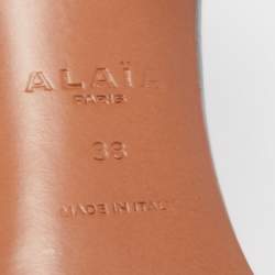 Pre Owned Alaia Black Leather Chamois Bombe Ankle Cuff Sandals Size 38