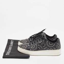 Pre Owned Alaia Black Laser Cut Leather Low Top Sneakers Size 36