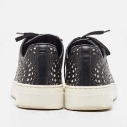 Pre Owned Alaia Black Laser Cut Leather Low Top Sneakers Size 36